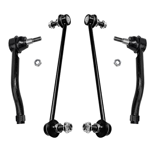 Image of Detroit Axle - 6pc Front Suspension Kit for 2007-2013 Nissan Altima, Outer Tie Rods Sway Bars Struts w /Coil Spring 2008 2009 2010 2011 2012 Replacement Quick Install Ready Struts Shocks Assembly