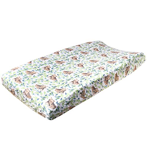 Image of Copper Pearl Premium Knit Changing Pad Cover Soft, Stylish, and Universal Fit for All Standard Diaper Changing Pads, Trendy Design Changing Pad Covers, Bear