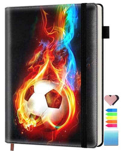 Carnet de notes en cuir A5 cadeau idéal motif sport enflammé