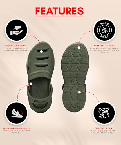 Image of Birde Mens Stylish Fashionable, Lightweight Everyday Comfort Clogs for Men