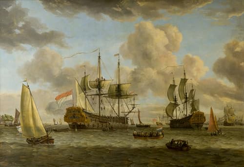 Impression d'art scène de navigation hollandaise pour sublimer un bureau élégant