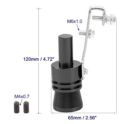 X Autohaux 2Pcs Xl Size Aluminum Alloy Universal Turbo Sound Exhaust Muffler Pipe Whistle Car Roar Maker Black #TOP2