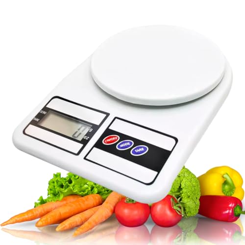 Balança de Cozinha Digital para Alimentos e Comida Alta Precisão até 10 kg Dieta Fitness Academia Marmita Saudável