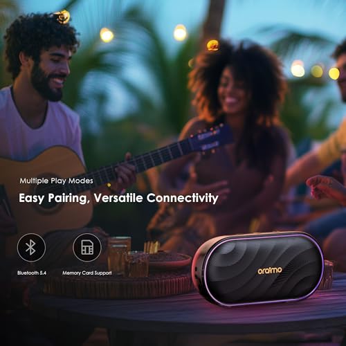 Oraimo SpaceBox Bluetooth Speaker, Portable Wireless Speakers with Heavy Bass, Bluetooth 5.4, LED Light, Exclusive App, 3 EQ Modes Small Wireless Speaker for Home Outdoor, Black - image 9