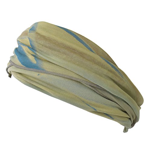 Mens Tie Dye Bandana Headband - Womens Boho Bandana Japanese Hair Band Hippie Marble Khaki