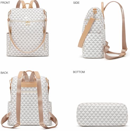 Image of Backpack Purse for Women | Women's Stylish Geometric Triangle Backpack | Convertible Shoulder Bag, Multi-Compartment, Spacious & Durable, Perfect for College, Work, Travel