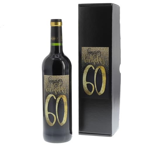 Wein-Geschenk Happy Birthday 60. Geburtstag mit Rotwein