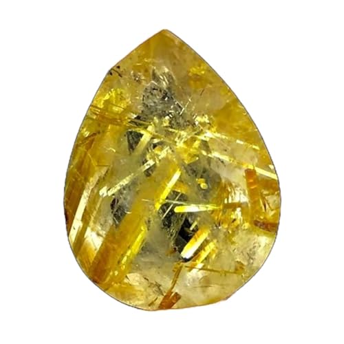 Pierre rutile dorée poire 19x14mm naturelle taillée à facettes pour création de bijoux de valeur GH_NAT_03419