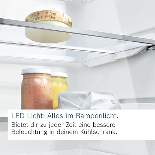 Bosch KGE39AICA, Serie 6, Kühl-Gefrier-Kombination, 201 x 60 cm, 249 L Kühlen & 94 L Gefrieren, LowFrost, BigBox für Gefriergut, längere Frische mit VitaFresh, Leise mit 38 dB, LED, AntiFingerprint – Bild 4