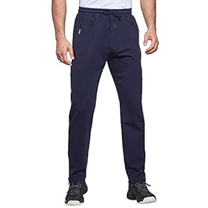 JustSun Jogging Homme Survetement Pantalons de Sport Homme Sportswear Training Bas Jogging Coton Running Jogger Pant Bleu L