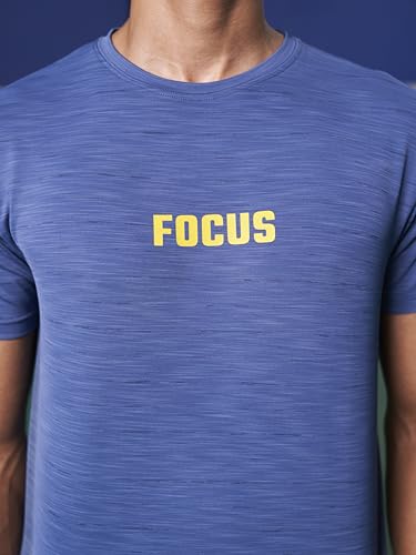 Image of FitMonkey Sports Crew Neck Stretchable Dry Fit T Shirt | Regular Fit Textured T Shirt for Men |Sport T Shirt for Men | Quick Dry Technology with Moisture Control |Breathable & Lightweight