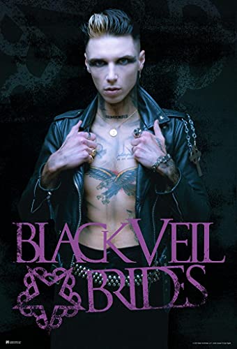 Black Veil Brides Poster Music Andy Biersack Image Solo Black Veil Brides Merch BVB Band Merch Fallen Angels Black Veil Brides Merchandise Indie Bedroom Decor Laminated Dry Erase Wall Poster 24x36