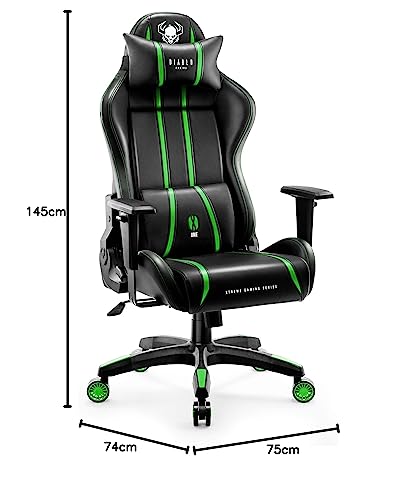 Sedia Gaming Ergonomica X-One 2.0 | Poltrona Gaming con Braccioli Regolabili, Supporto Lombare, Funzione di Inclinazione | Sedia Gamer, Gaming Chair 136 kg | Normal (L) | Verde - Sedia gaming - Immagine 2