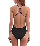 westag Period Swimwear One Piece Leakproof Racerback Swimsuit Menstrual Swimming Costume Athletic Bathing Suit for Teen Girls S Black