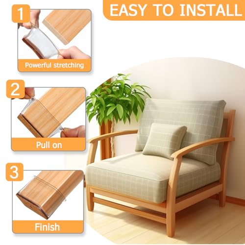 Image of Chair Leg Floor Protectors Rectangle, Silicone Chair Leg Protectors for Hardwood Floors, Chair Leg Caps Covers Protect Wooden Floors from Scratching 20 Pcs Large (Fit L:1-1 /2 inch ~ 2 inch,W:3 /4 inch to 1 inch)