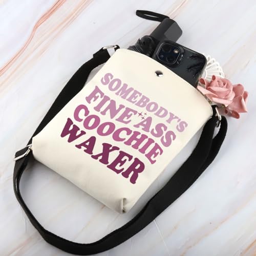 BDPWSS Esthetician Gifts Wax Technician Gift Brazilian Wax Gift Somebody's Fine Ass Coochie Waxer Crossbody Bags For Friend4