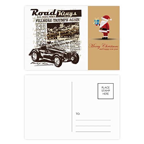 Cartes postales Père Noël style journal pour décorer vos cadeaux et tables de réveillon