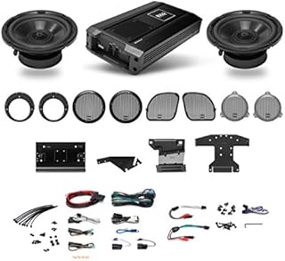 BOSS Audio Systems BHD3F Harley Davidson Bike Front Speakers Kit System – Fits Select 1998+ Electra, Road Glide and Street Glide Motorcycles, 4 Channel Amplifier, 6.5 Inch Full Range 300-Watt Speakers