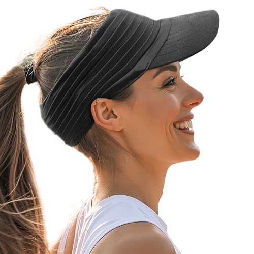 Image of Sports Sun Visor for Men Women UV Protection Lightweight Packable Stretchy Hats for Running, Tennis, Golf