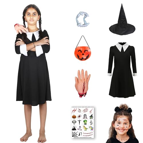 Image of Sarvda Halloween Dress | Costume and Accessories | For Girls and Boys | Haunted Horror Theme Party Vampire Witch Ghost Skeleton Draculla Pumpkin Scary Cosplay Dress