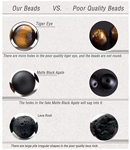 Cool Christmas Gift For Husband From Wife Tiger Eye Bracelet For Men Love Bracelets For Couples 1 Year Anniversary Christmas Unique Gifts For Husband Him Cool Beaded Bracelets Valentine's Day Engagement Gift #TOP4