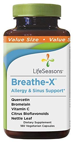 Breathe-X - Allergy & Sinus Relief Supplement - Supports Sinuses & Nasal Discomfort - Non-Drowsy & Fast-Acting - Quercetin, Bromelain, Citrus Bioflavonoids, Nettle Leaf & Vitamin C - 180 Capsules