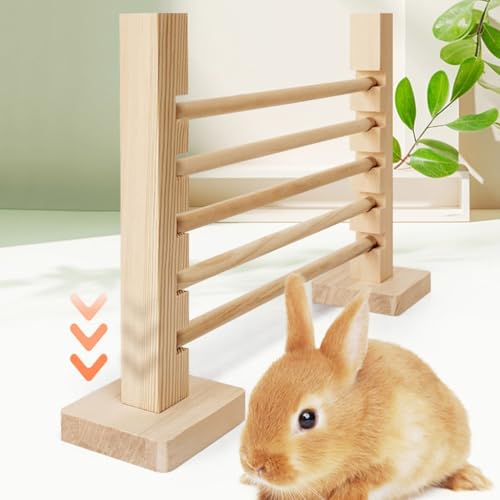 Rennmaus Jump Barrier Holz-Hürde Sprungbarriere Hindernis Holzstange verstellbar für Hamsterkäfig Zubehör