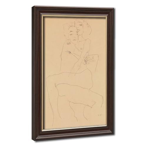 Couple embrassant 1911 par Egon Schiele grande toile déco romantique