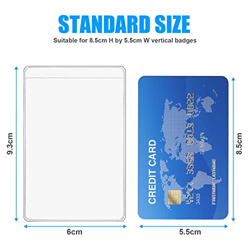 Vicloon Card Holder Protector Sleeves, 30pcs Plastic Card Sleeves, Clear Badge Holders Soft ID Card Holders Standard Card Sleeves for Social Security Card Driver's License Insurance Card