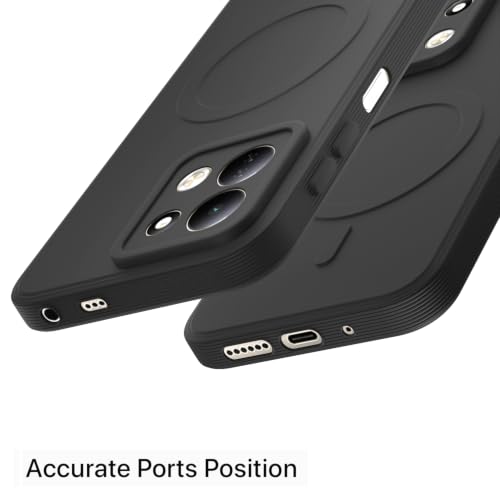 Image of Outlouders Back Cover for Redmi 17 5G | Soft Matte Silicone | Slim Fit | Magnetic-Safe Logo Design (Magnetic-Safe Not Compatible) | Shockproof | Camera Protection Bumper Case (Black)