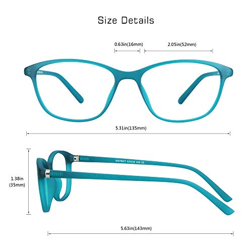 Image of VisionGlobal Blue Light Blocking Glasses for Computer Reading or Gaming, UV 400 Anti Glare Lenses Help Reduce Eye Strain and Fatigue, Men and Women Frame, 0.00 (No Magnification)