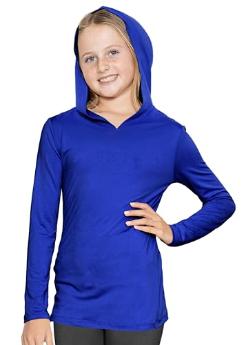 Image of Shirts for Girls Long Sleeve Crew Neck Top, Hoodie or 3 /4 Sleeve Soft Stretch Kids Lightweight Size 2-16