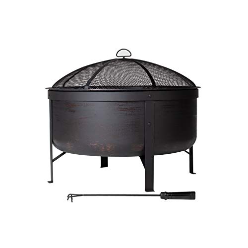 Amazon Basics Deep Bowl Round Fire Pit - 30-Inch, Brushed Copper Amazon Basics Deep Bowl Round Fire Pit - 30-Inch, Brushed Copper