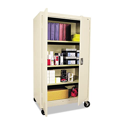 Alera Cm6624Py 36 In. X 66 In. X 24 In. Mobile Storage Cabinet With Adjustable Shelves - Putty #TOP1
