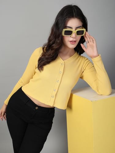 Image of Rigo Casual Wear V Neck Rib Knit Top for Women | Slim Fit Long Sleeves Western Tops for Women