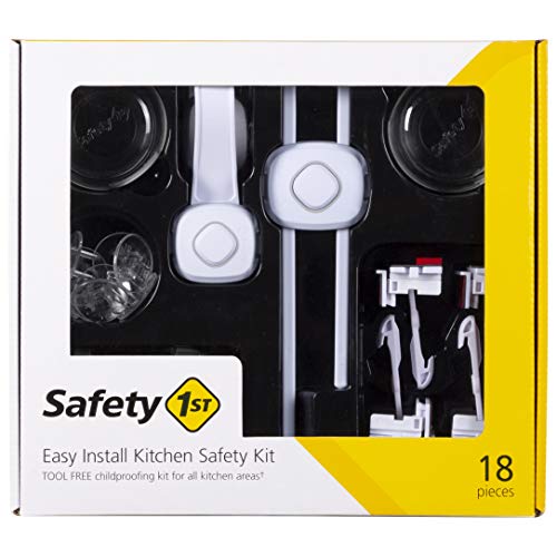 Image of Safety 1st Room Solutions: No-Tools Baby Proof Kitchen Safety Kit - Includes Plug Protectors, Stove Knob Covers, Cabinet, Drawer, and Appliance Locks