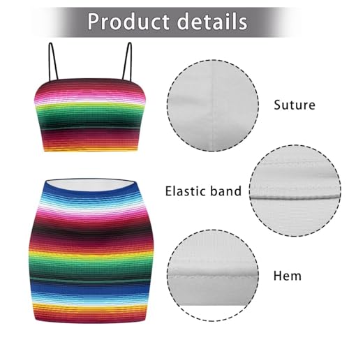 Image of 2025 Sexy Spaghetti Strap Crop Tops and Bodycon Skirt Casual 2 Piece Set S-4XL