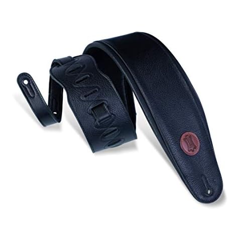 Correa de cuero negro para bajo y guitarra Levy's Leathers MSS2-4-BLK Cover