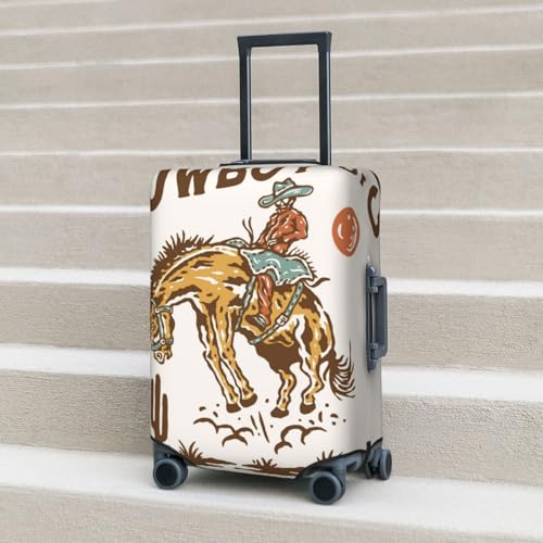 Cowboy Up Vintage Wild West For Travel Luggage Cover Suitcase Protector Fits 18-32 Inch Travel Luggage Protector Elastic Luggage Anti-Scratch Suitcase Cover4