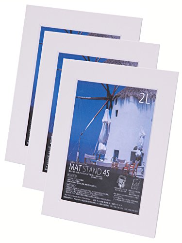 Chikuma フォトフレーム マットスタンド45 2L ホワイト 3冊セット 30135-6