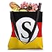 Letter S Monogram With Flag Of Germany Colors Tote Bag