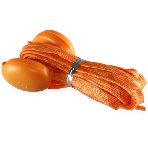 Kapmore Cordones luminosos de nailon para zapatilla de deporte con luces LED portátiles intermitentes unisex, Orange, 39 EU