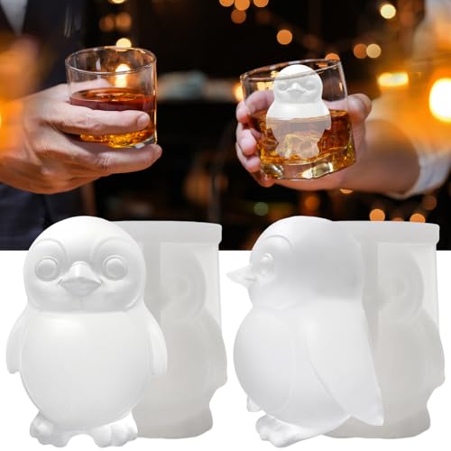 3D Penguin Ice Cube Silicone Molds (2 Pack)