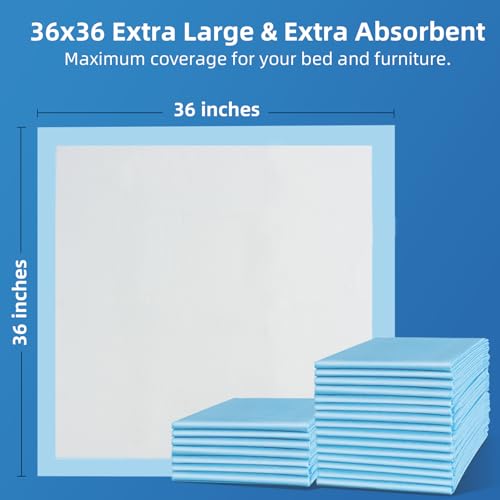 Image of SOFYFINE 100 Count Extra Large Chucks 36 inchx36 inch Thicken Elderly Adults Incontinence Bed Pads Disposable, Heavy Duty Absorbency Underpads Waterproof, XXL Extra Large Puppy Pee Training Pad