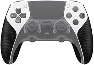 playvital Anti-Skid Sweat-Absorbent Controller Grip for ps5 Edge Wireless Controller, Professional Textured Soft PU Handle Grips Anti Sweat Protector for ps5 Edge Controller - Black