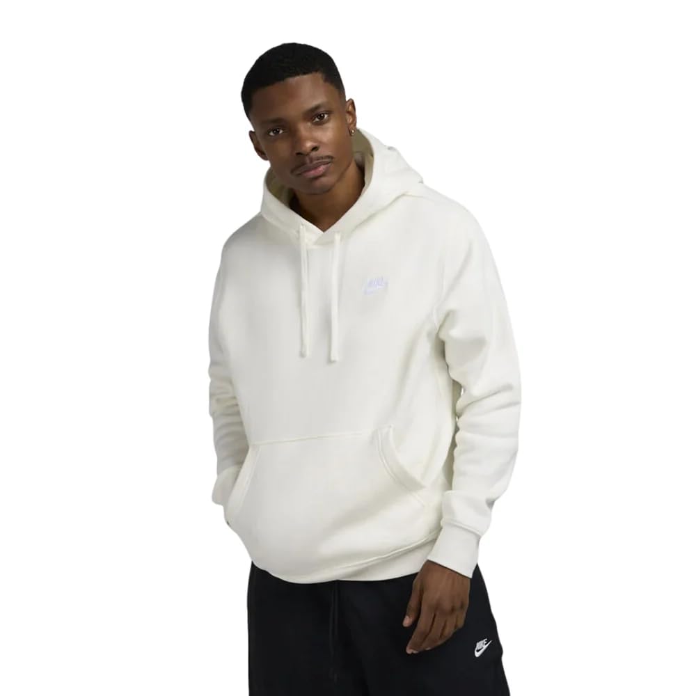 Fleece Pullover Hoodie (white) Men's sz Medium