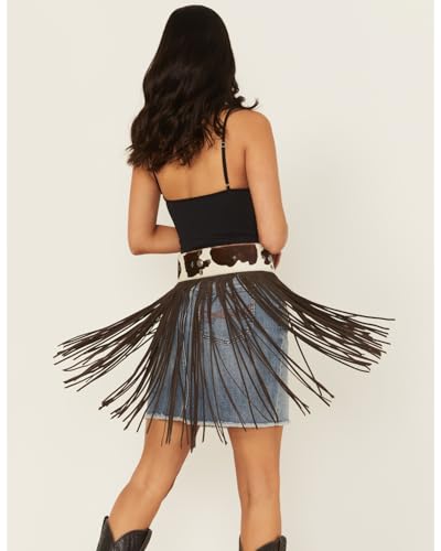 Idyllwind Women's Festival Fringe Hair-On Star Concho Belt - IWASP25BT6-DKBN3