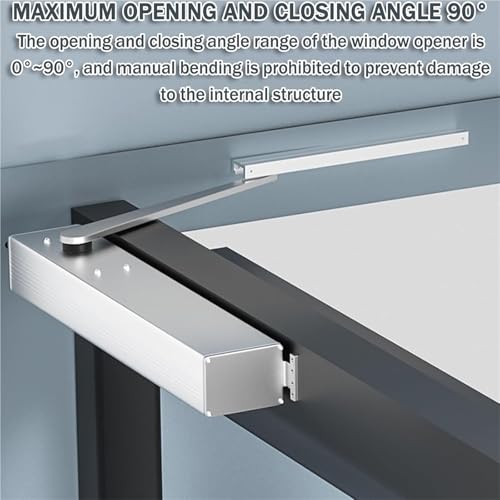 Generisch Automatischer Fensteröffner mit WLAN-Steuerung, Fernbedienung und Druckknopf, Klapparm-Design für 90°-Öffnung, ideal für die