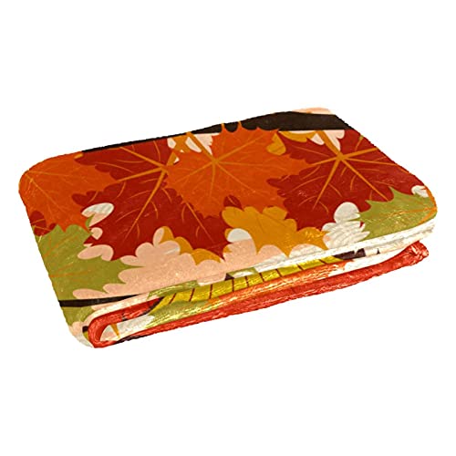 Couverture feuille d'érable japonais 150x100 cm douce pour lit et canapé