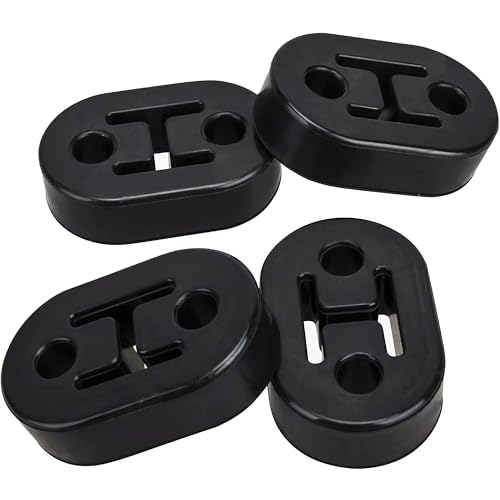 4 Stück Auspuffgummi, Auto Auspuff Aufhänger, Auspuffhalterung Auspuffrohrhalter Gummi, Auspuffhalter Gummi, 2 Löcher 12 mm Universal Auto Gummi Auspuff,Auspuff Für Die Autos Schalldämpfer